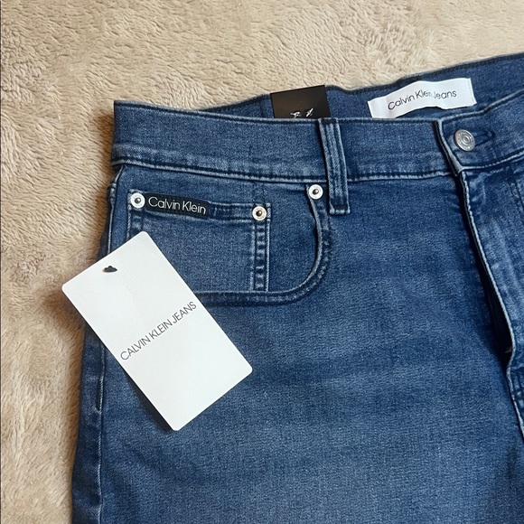 NWT Calvin Klein Blue High Rise Shorts sz 32 - Picture 2 of 9